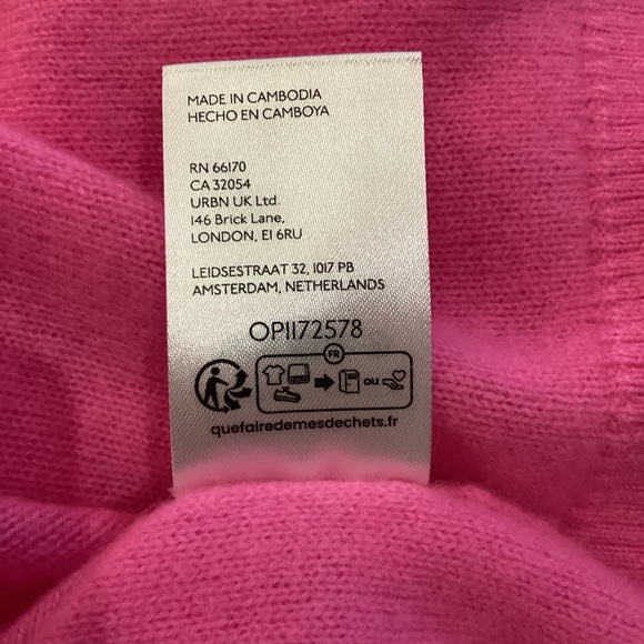 Anthropologie 100% CASHMERE Alani Mock-Neck Long-Sleeve Sweater by 1X Pink NWT - Picture 13 of 15